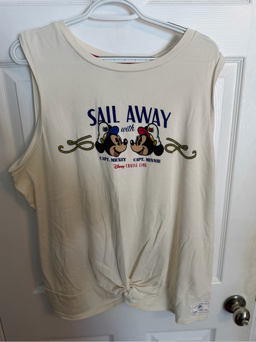 Disney cruise line Mickey and Minnie Mouse Graphic Knot-Front Tank